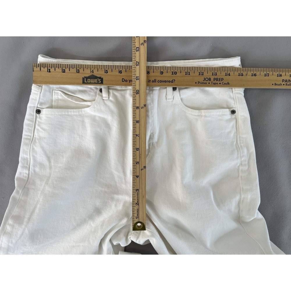 Old Navy White Extra High Rise Sky-Hi Wide Leg Denim Jeans Size 8 Out‎ Hem - Picture 3 of 8